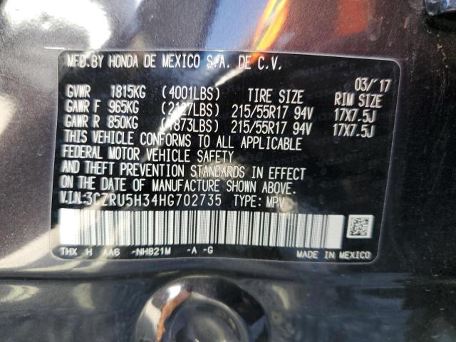 2017 Honda Hr-V Lx VIN: 3CZRU5H34HG702735 Lot: 42628434