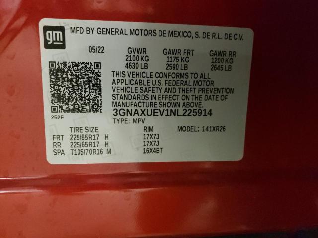 2022 CHEVROLET EQUINOX LT 3GNAXUEV1NL225914