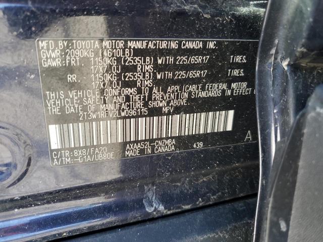 2020 TOYOTA RAV4 XLE 2T3W1RFV2LW096115