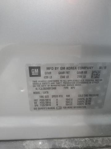 2019 CHEVROLET TRAX 1LT KL7CJLSB2KB913468