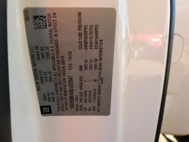 2016 CHEVROLET COLORADO 1GCHSBEA0G1297947
