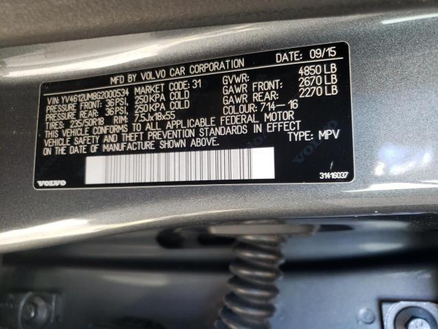 2016 VOLVO S60 CROSS YV4612UM8G2000534