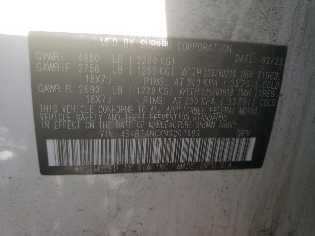 2022 SUBARU OUTBACK LI 4S4BTANCXN3201589