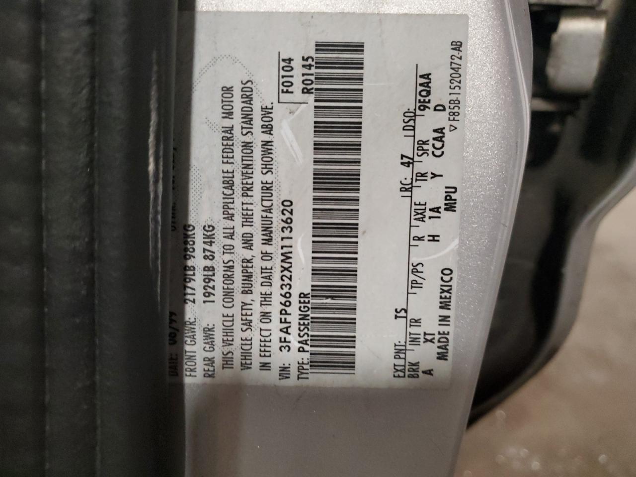 3FAFP6632XM113620 1999 Ford Contour Se