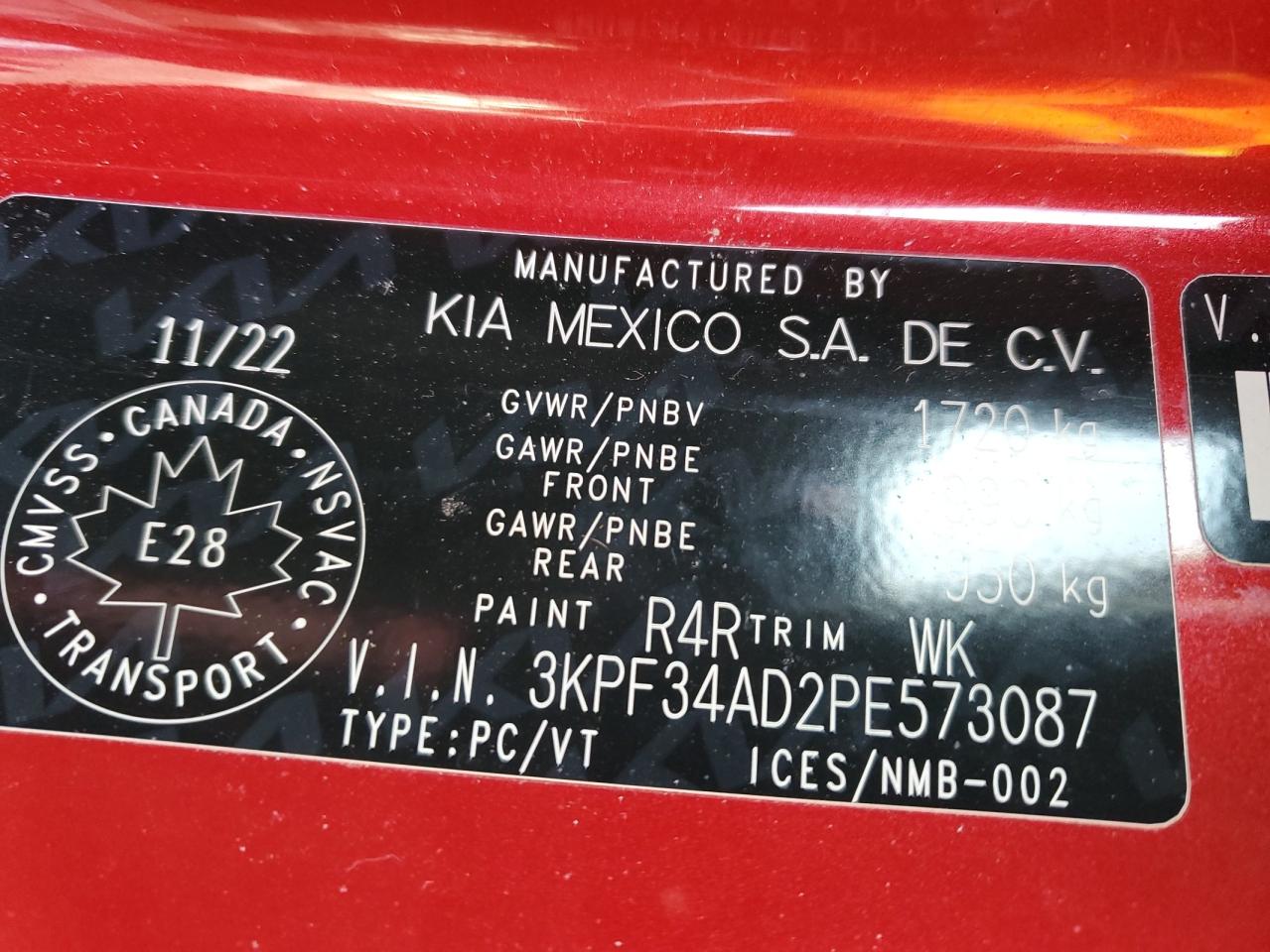 3KPF34AD2PE573087 2023 Kia Forte Ex