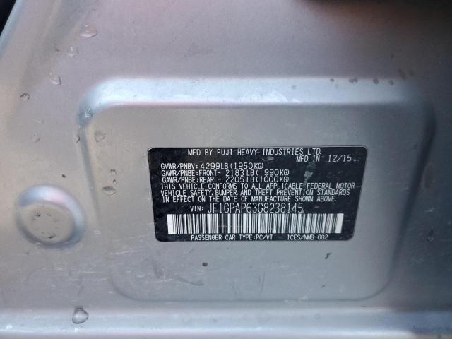 2016 SUBARU IMPREZA SP JF1GPAP63G8238145