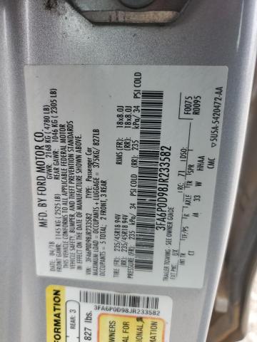 VIN 3FA6P0D98JR233582 2018 Ford Fusion, Titanium/Pl... no.12