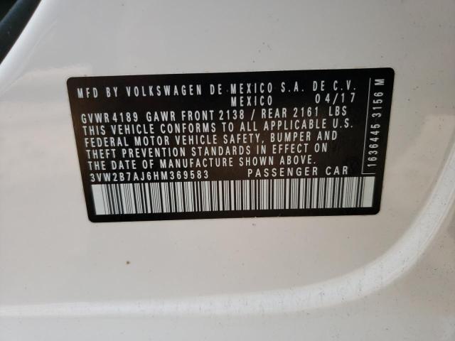 2017 VOLKSWAGEN JETTA S 3VW2B7AJ6HM369583