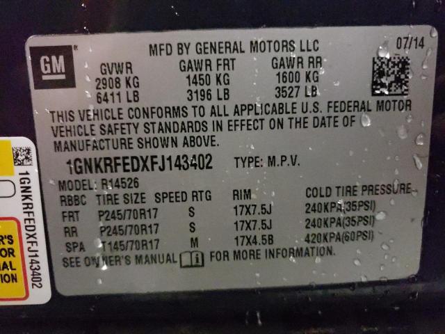 2015 CHEVROLET TRAVERSE L - 1GNKRFEDXFJ143402