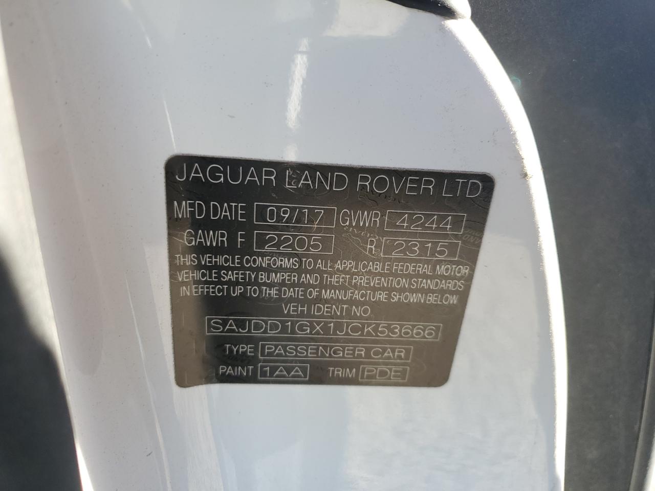 SAJDD1GX1JCK53666 2018 Jaguar F-Type