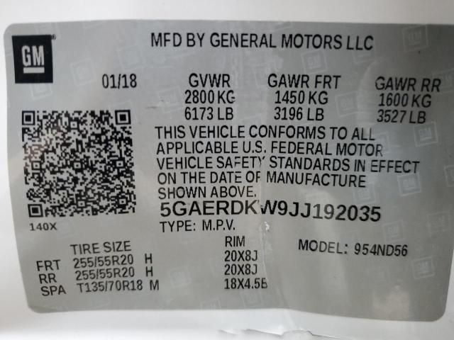 2018 BUICK ENCLAVE AV 5GAERDKW9JJ192035