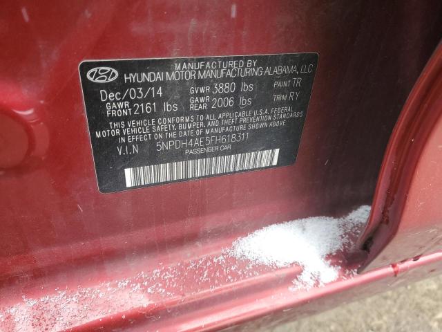 2015 HYUNDAI ELANTRA SE 5NPDH4AE5FH618311