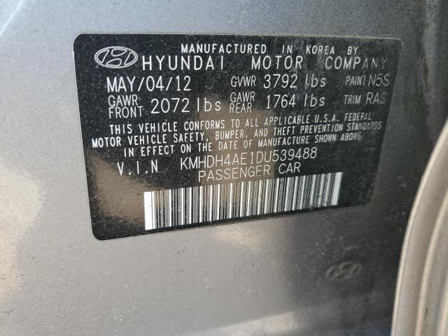 2013 Hyundai Elantra Gls VIN: KMHDH4AE1DU539488 Lot: 42335094