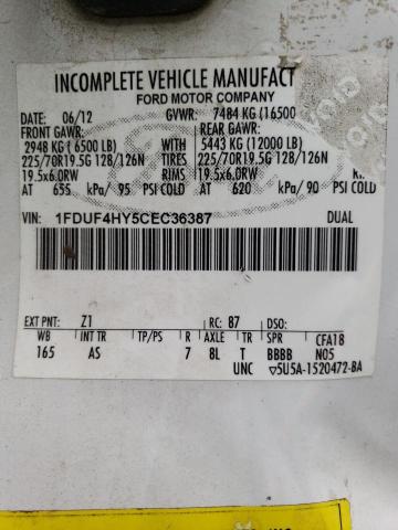 1FDUF4HY5CEC36387 2012 Ford F450 Super Duty