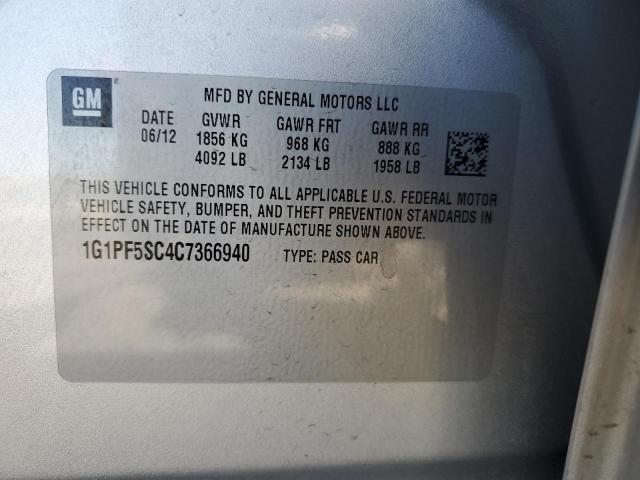 2012 Chevrolet Cruze Lt VIN: 1G1PF5SC4C7366940 Lot: 44876744