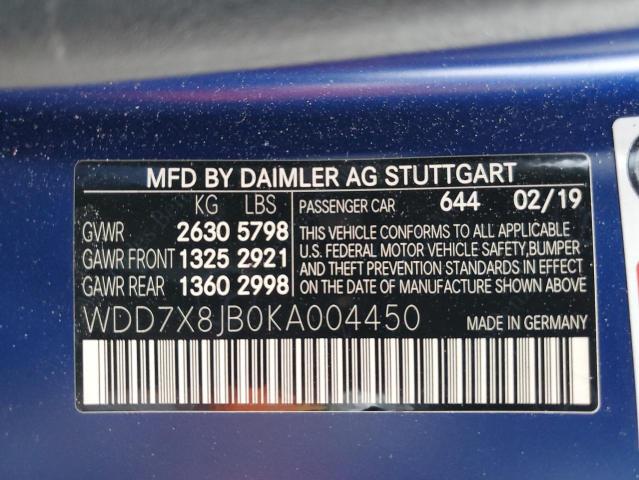 2019 MERCEDES-BENZ AMG GT 63 - WDD7X8JB0KA004450
