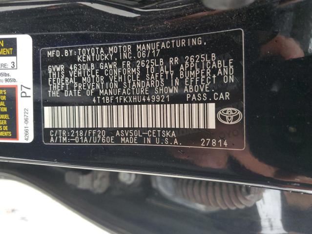 2017 TOYOTA 06 BEDLNR - 4T1BF1FKXHU449921