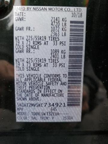 2019 Nissan Rogue S VIN: 5N1AT2MV5KC734921 Lot: 41236204