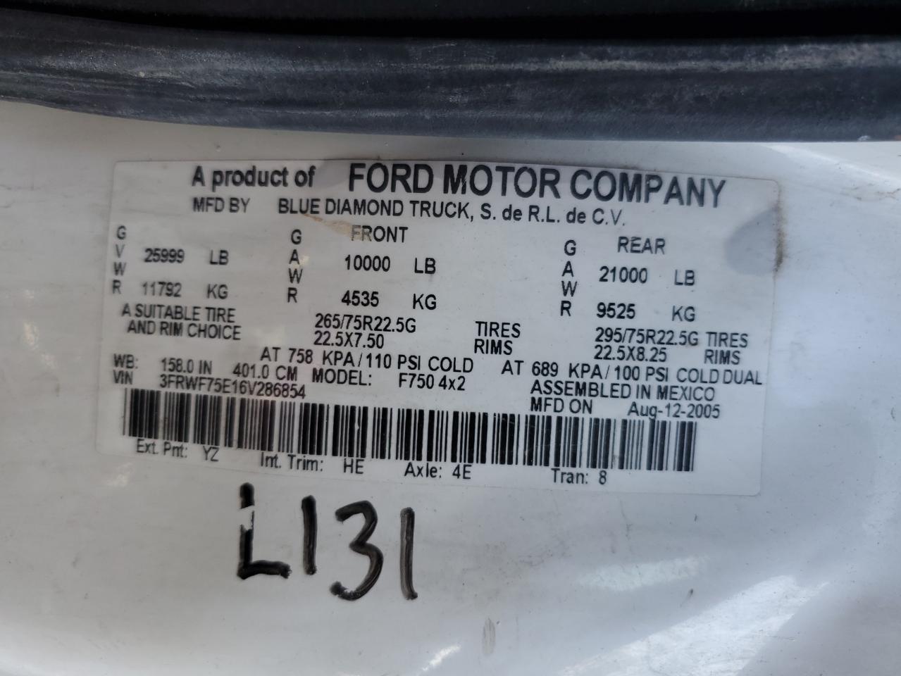 Lot #2981251815 2006 FORD F750 SUPER