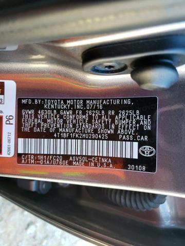 2017 TOYOTA CAMRY LE 4T1BF1FK2HU290425