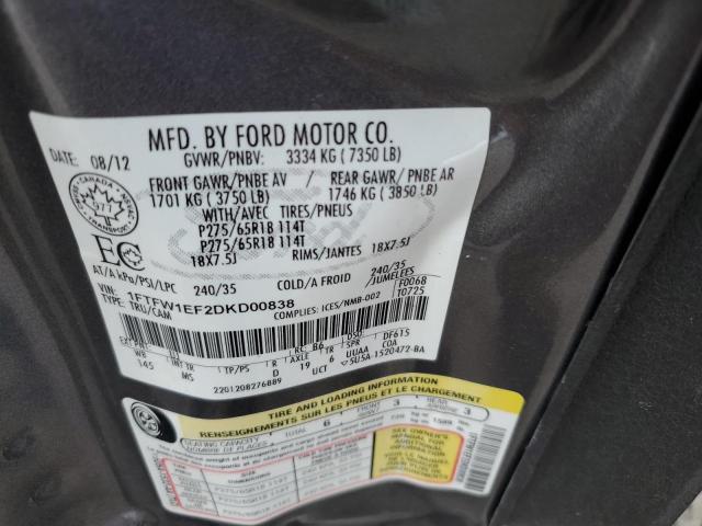 1FTFW1EF2DKD00838 | 2013 Ford f150 supercrew