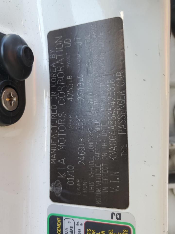 KNAGG4A83A5425316 2010 Kia Optima Lx