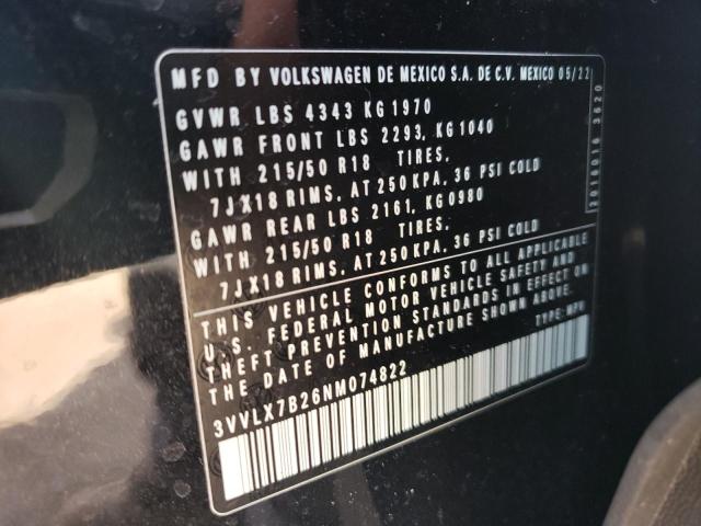 2022 VOLKSWAGEN TAOS SE IQ - 3VVLX7B26NM074822