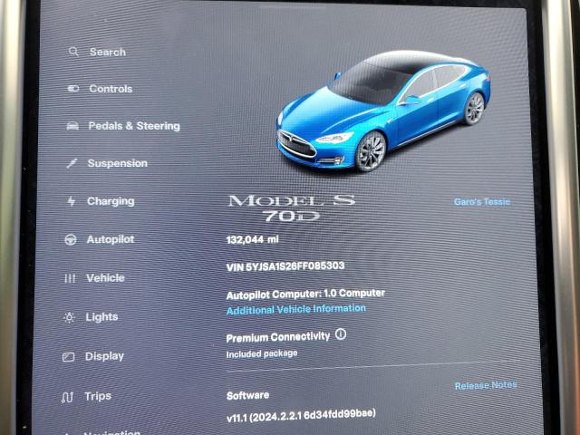2015 TESLA MODEL S 70 5YJSA1S26FF085303