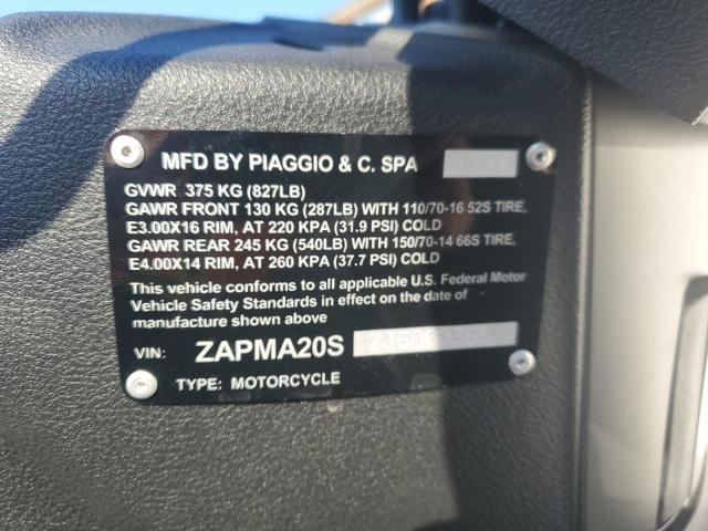 2019 PIAGGIO SCOOTER ZAPMA20S7J5000365