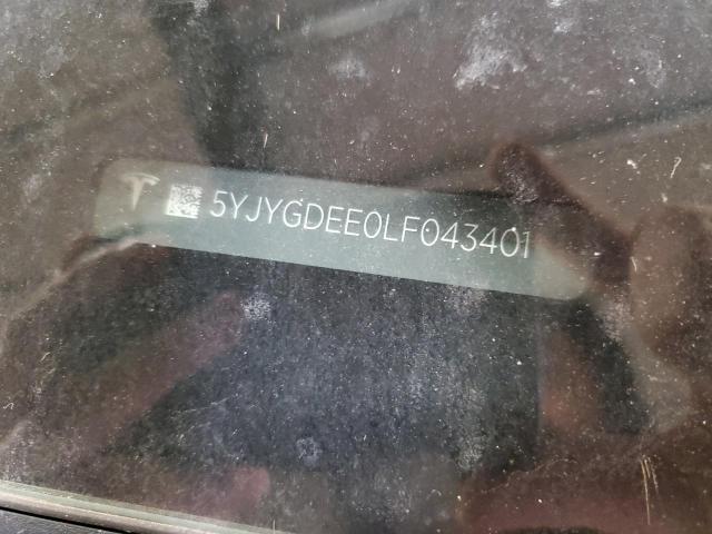 2020 TESLA MODEL Y 5YJYGDEE0LF043401