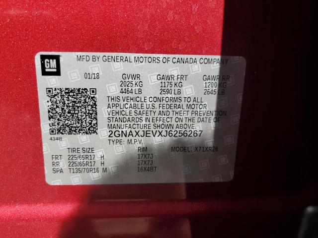 2018 CHEVROLET EQUINOX LT 2GNAXJEVXJ6256267