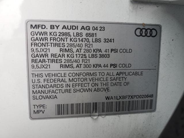 VIN WA1LXBF7XPD020648 2023 Audi Q7, Premium Plus no.12