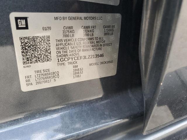 2020 CHEVROLET SILVERADO 1GCPYCEF3LZ213546