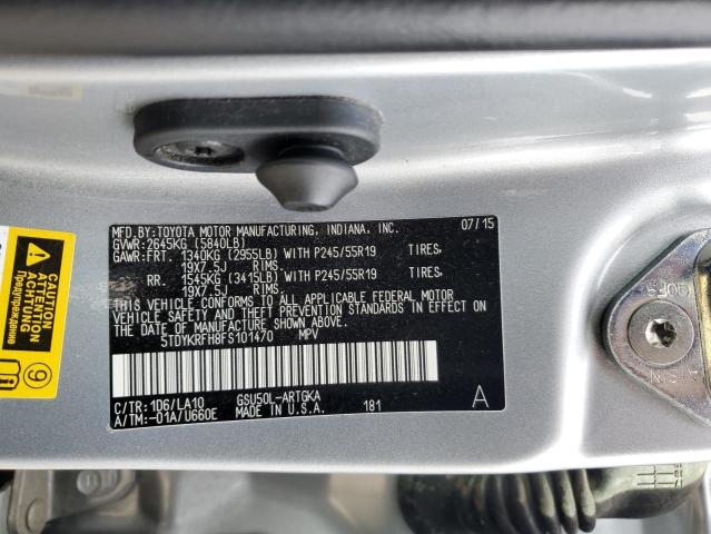 VIN 5TDYKRFH8FS101470 2015 Toyota Highlander, Limited no.14