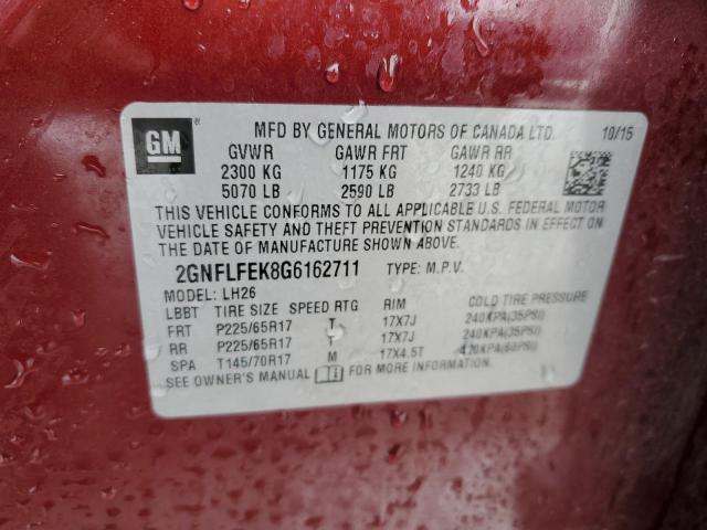 2GNFLFEK8G6162711 Chevrolet Equinox Lt 2016