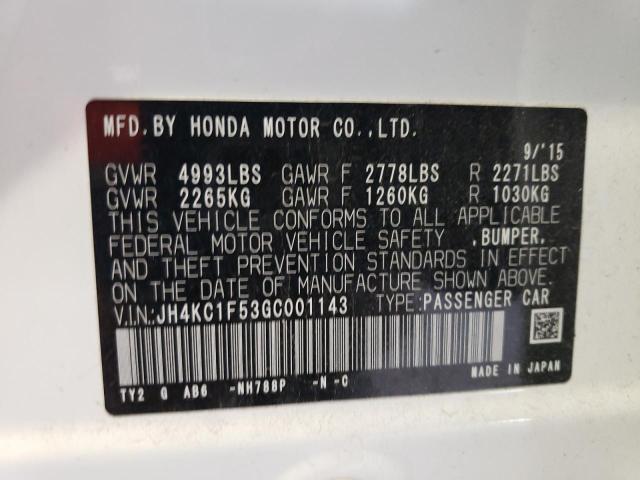 2016 ACURA RLX TECH - JH4KC1F53GC001143