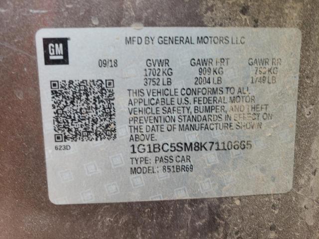 2019 CHEVROLET CRUZE LS 1G1BC5SM8K7110665