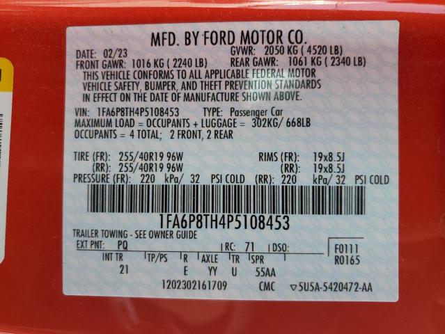 1FA6P8TH4P5108453 Ford All Models MUSTANG 12