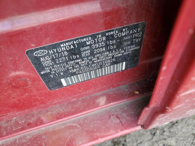 2019 HYUNDAI IONIQ BLUE - KMHC65LC4KU110426