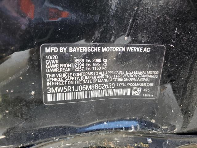 2021 BMW 330I 3MW5R1J06M8B62630