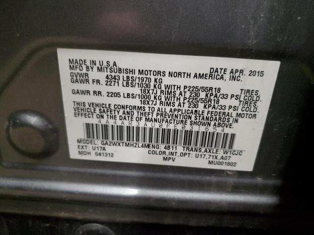2015 MITSUBISHI OUTLANDER 4A4AR3AU0FE031654