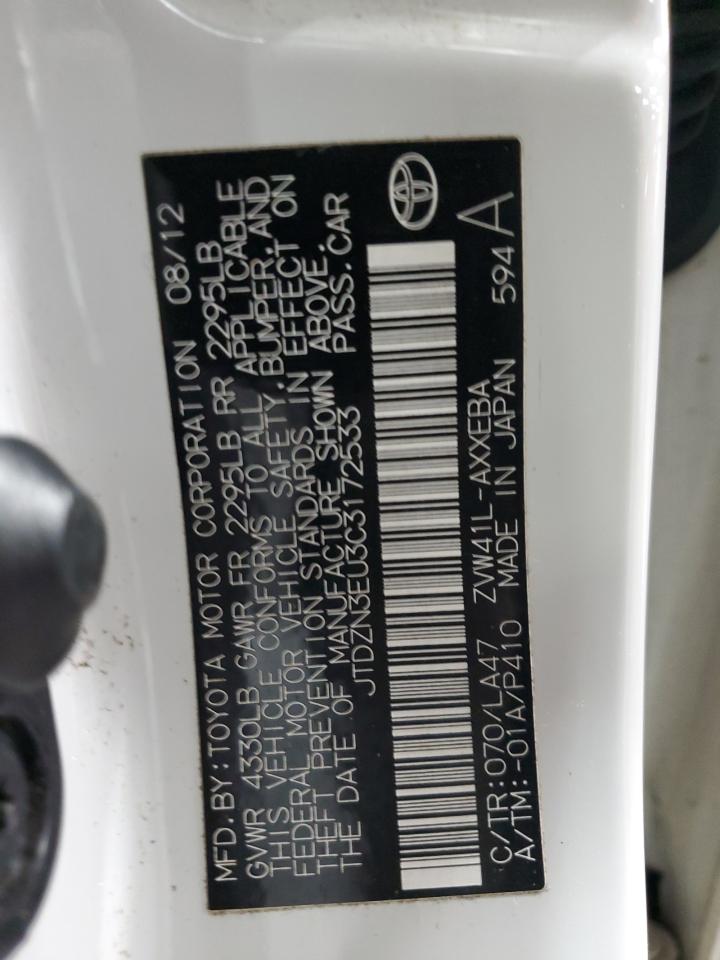 JTDZN3EU3C3172533 2012 Toyota Prius V