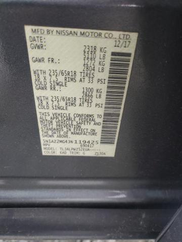 2018 NISSAN MURANO S 5N1AZ2MG4JN119425