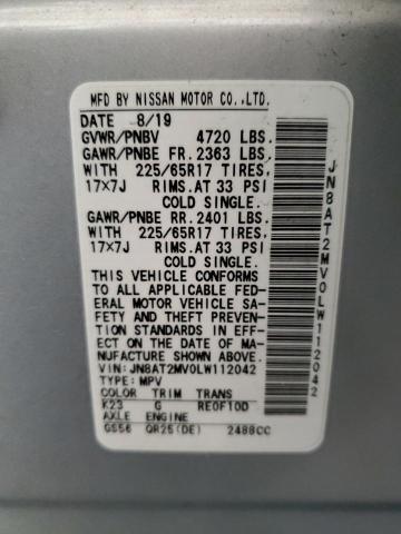 2020 NISSAN ROGUE S JN8AT2MV0LW112042