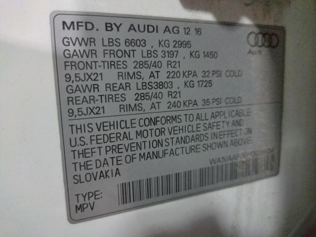 WA1VAAF76HD039834 2017 AUDI Q7, photo no. 12