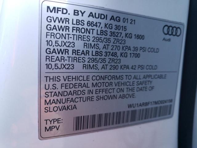2021 AUDI RS Q8 - WU1ARBF17MD024156
