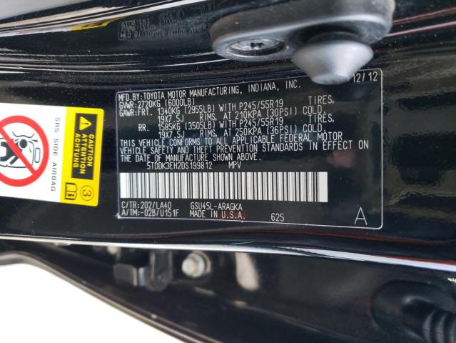 5TDDK3EH2DS199812 2013 Toyota Highlander Limited
