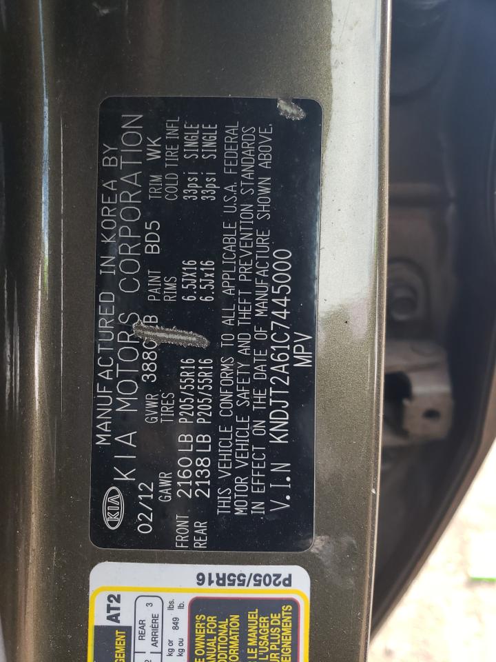 KNDJT2A61C7445000 2012 Kia Soul +