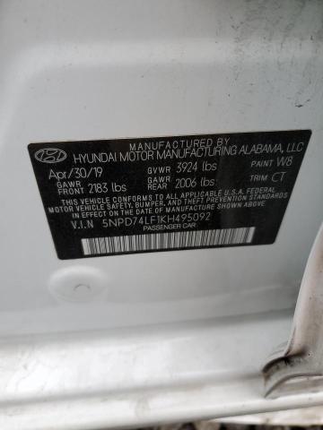 2019 HYUNDAI ELANTRA SE - 5NPD74LF1KH495092
