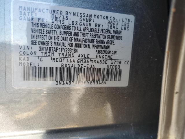 2015 NISSAN SENTRA S 3N1AB7AP1FY293184